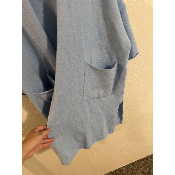Soft Surroundings Wool Blend Baby Blue Lagenlook Scandi Cozy Cardigan Sweater - Picture 2 of 9